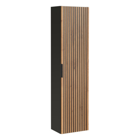 Colonne murale en bois - H 140 x l 35 x P 25 cm - Sylve Black Wotan