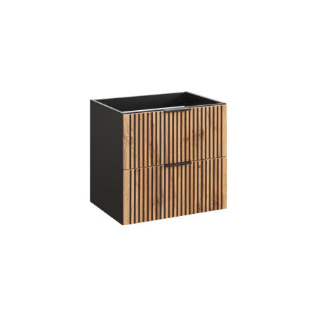 Meuble sous vasque en bois - L 60 x H 57 x P 46 cm - Sylve Black Wotan