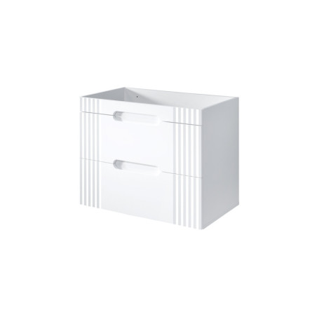 Meuble sous vasque en bois - L 80 x H 62 x P 46 - Oceanie White