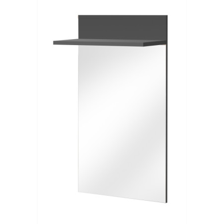 Miroir avec étagère "Marco" - Gris - L 60 x H 107 x P 28 cm