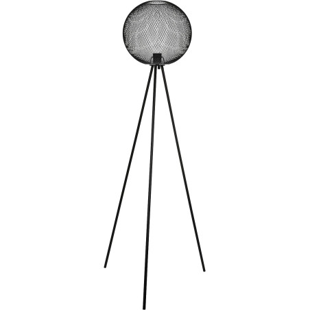 Lampe industrielle ronde avec trépied en métal - Noir - D 37 x H 160 cm