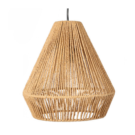 Suspension luminaire "Octavia" en corde - Beige - D 30 x H 33 cm