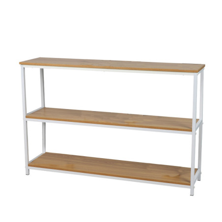 Table console à 3 niveaux en bois et métal "La Casa Blanca" - Blanc - L 120 x l 30 x H 80 cm