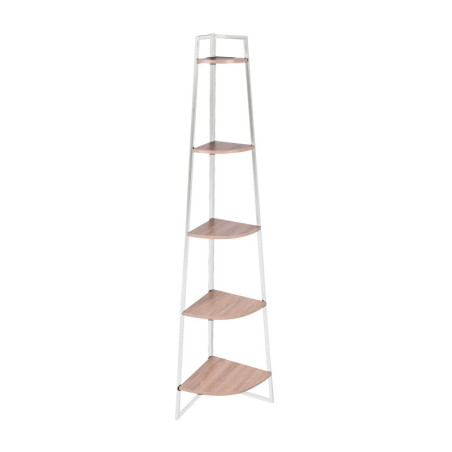 Etagère d'angle en bois et métal "La Casa Blanca" - Blanc - H 180 x P 36 x L 36 cm