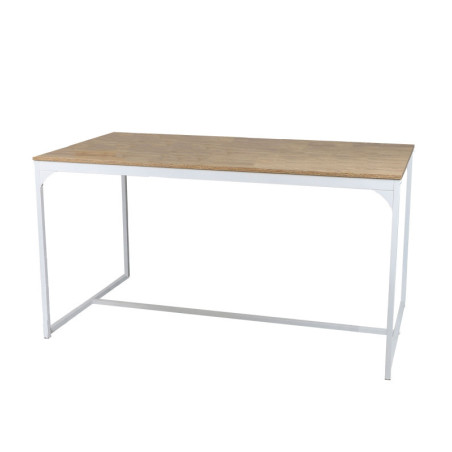 Table à manger en bois et métal "La Casa Blanca" - 6 couverts - Blanc - L 150 x H 75 x P 80 cm