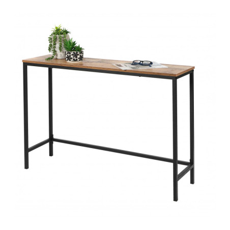 Table console en bois et métal "Riverside" - Marron/noir - L 105 x P 30 x H 75 cm