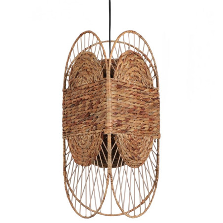 Suspension luminaire "Lisa" en jacinthe d'eau - Beige - L 30 x P 26 x H 55 cm