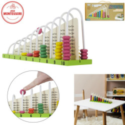 Boulier Mathématiques Montessori En Bois Multicolore