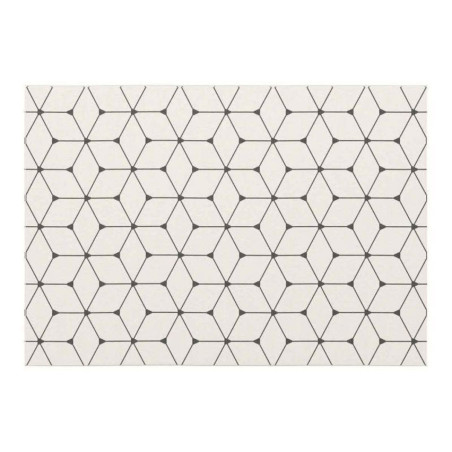 Tapis d'intérieur rectangle tissé à motif géométrique "Hexagon" - Beige - 160 x 230 cm