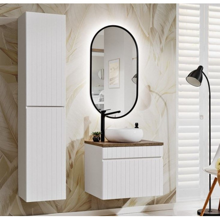 Ensemble de salle de bain avec meuble vasque 60 cm + 2 éléments - Emblematic White