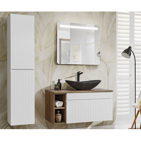 Ensemble meuble vasque + 3 éléments - 100 cm - Emblematic White