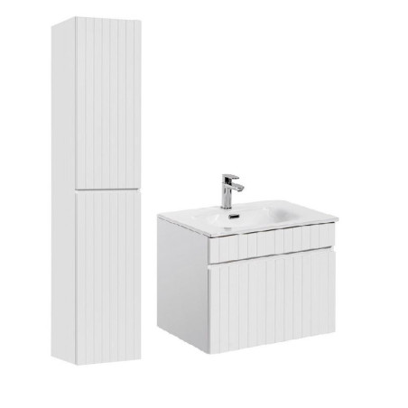 Ensemble meuble vasque à encastrer + colonne + 60 cm - Emblematic White