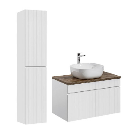 meuble vasque à poser 80 cm + colonne Emblematic White