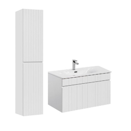 meuble vasque à encastrer 80 cm + colonne Emblematic White