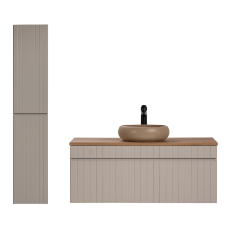 Ensemble meuble vasque à poser + colonne - 100 cm - Emblematic Cashmere