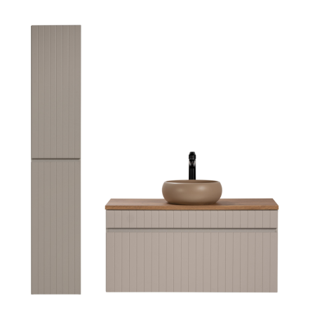 Ensemble meuble vasque à poser + colonne - 80 cm - Emblematic Cashmere