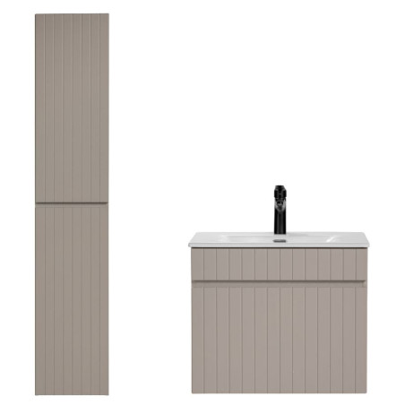 Ensemble meuble vasque à encastrer + colonne - 60 cm - Emblematic Cashmere