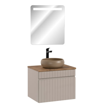 Meuble vasque à poser + miroir LED - 60 cm - Emblematic Cashmere