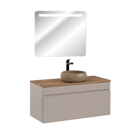 Meuble vasque à poser + miroir LED - 100 cm - Emblematic Cashmere