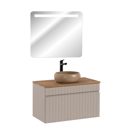 Meuble vasque à poser + miroir LED - 80 cm - Emblematic Cashmere