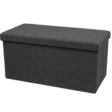 Banc de rangement pliable en tissu "Kube" - Gris anthracite - L 76 x P 38 x H 38 cm