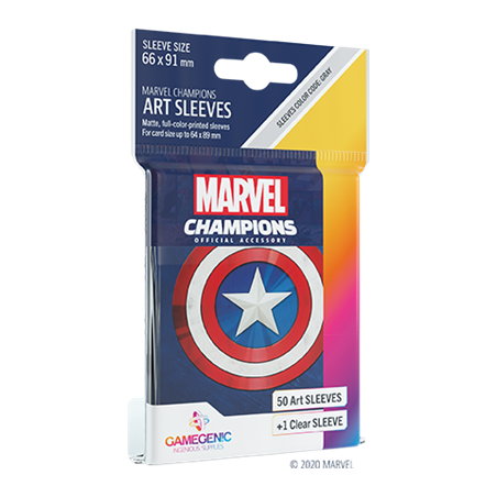 GG - Marvel Champions - Paquet de 50 protèges cartes Captain America - Transparent
