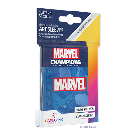 GG - Marvel Champions - Paquet de 50 protèges cartes - Transparent/bleu
