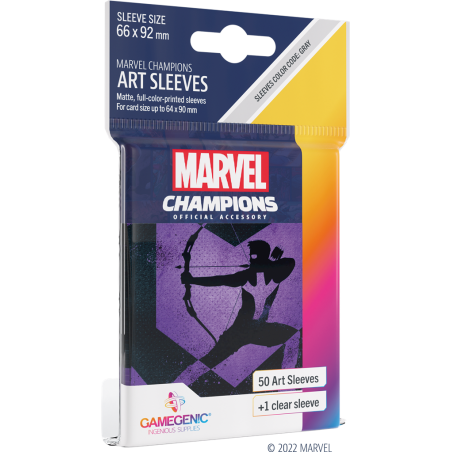 GG - Marvel Champions - Pack de 50 protèges cartes Hawkeye - Format standard