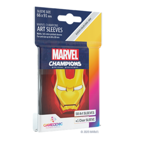 GG - Marvel Champions - Paquet de 50 protèges cartes Iron Man - Transparent