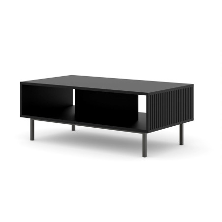 Table basse Ravenna avec cadre noir - Noir mat - L 90 x P 60 x H 45 cm