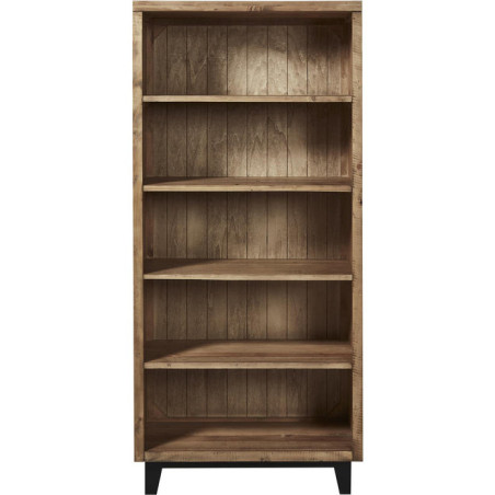 Bibliothèque "Patio" en bois massif avec 4 étagères - Marron - H 170 x L 80 x P 42 cm