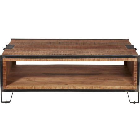 Table basse "Bengale" en bois massif - Marron - L 125 x P 60 x H 45 cm