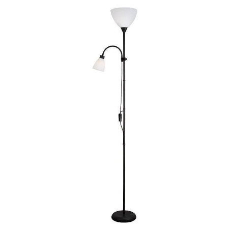 Lampadaire à 2 têtes "Betty" en ABS et métal - Noir/blanc - H 176 cm