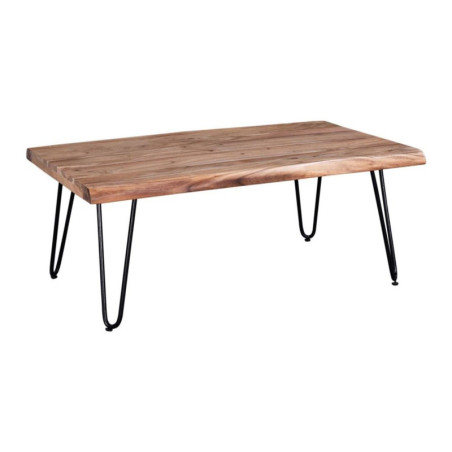 Table basse "Bega" en bois massif - Marron - L 100 x P 69 x H 39 cm