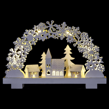 Arche décorative de Noël lumineuse - Blanc - L 22 x P 5 x H 33,5 cm - Modèle aléatoire