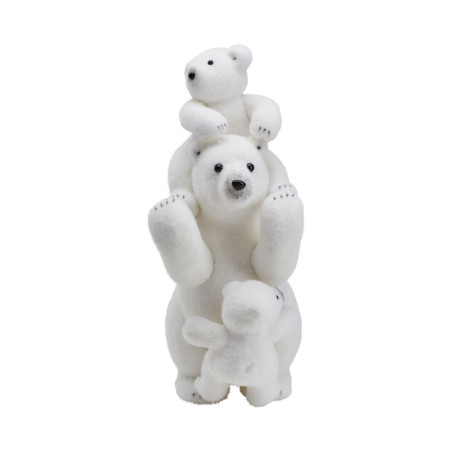 Décoration de Noël de maman ours avec ses bébés - Blanc - L 29 x P 20 x H 52 cm
