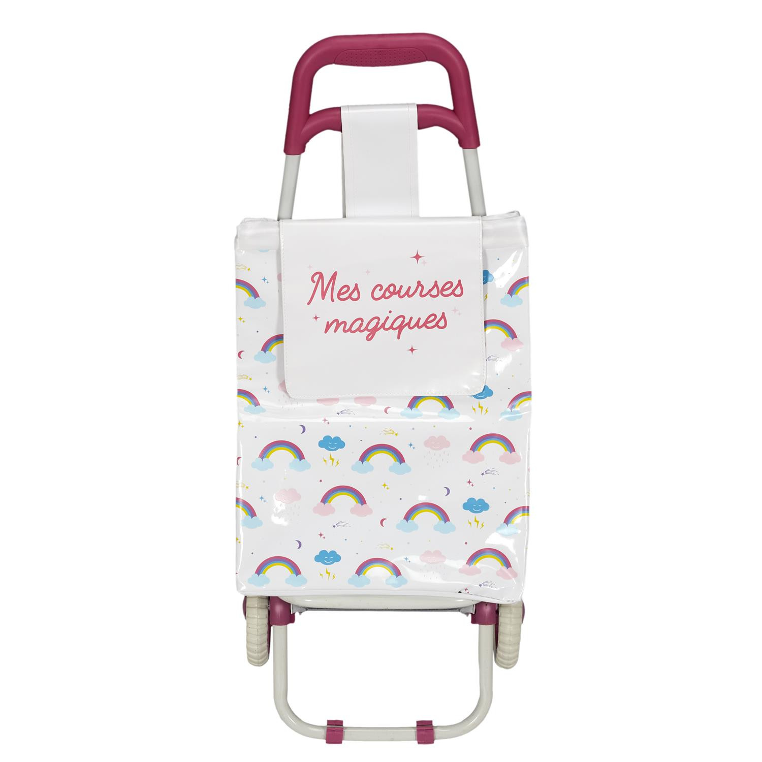 Chariot De Courses Jouet Pour Enfants - Panier Rangement + 20 Accessoires - Jeu D'imitation Supermarché, Cuisine