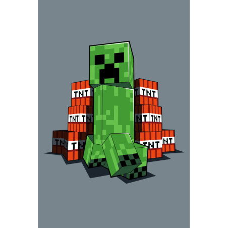 Minecraft - Couverture polaire "Creeper et TNT" - 100 x 150 cm