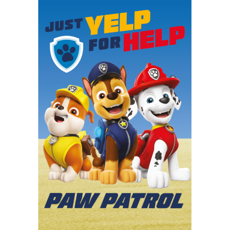 Pat'Patrouille - Couverture polaire "Just yelp for help" - 100 x 150 cm