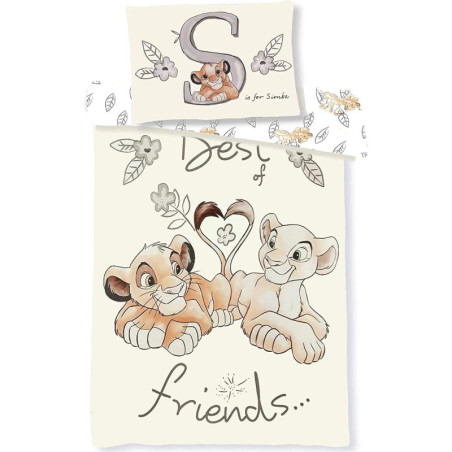 Disney - Parure de lit bébé en coton "Le Roi Lion : Best Friends" - 100 x 135 cm