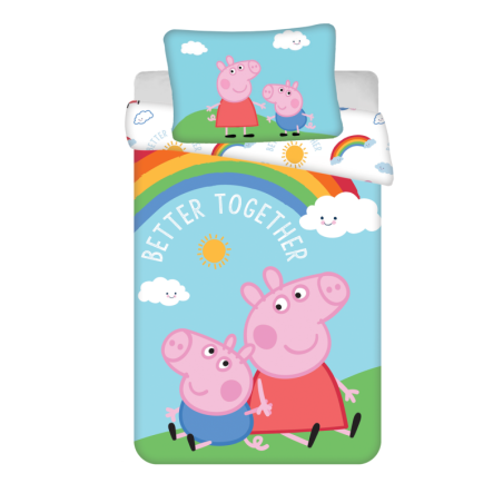 Peppa Pig - Parure de lit bébé en coton - Multicolore - 100 x 135 cm