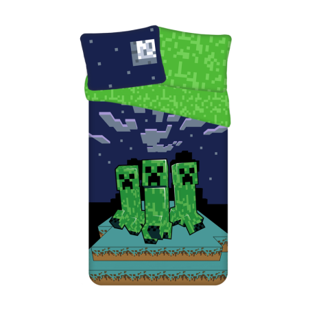 Minecraft - Parure de lit en coton "Creepers" - 140 x 200 cm