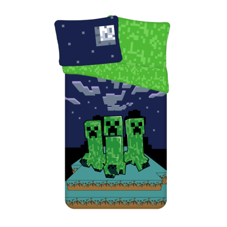 Minecraft - Parure de lit en coton "Creepers" - 140 x 200 cm