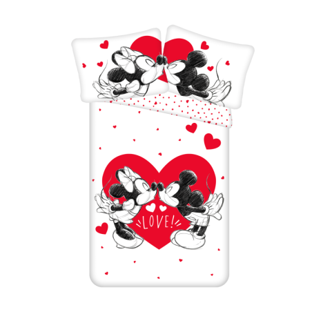 Disney - Parure de lit en coton "Minnie et Mickey : Love" - 140 x 200 cm