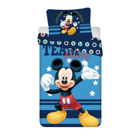 Disney - Parure de lit en coton "Mickey : Team" - Bleu - 140 x 200 cm