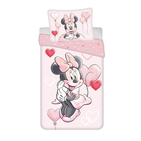 Disney - Parure de lit en coton "Minnie : Coeurs" - 140 x 200 cm