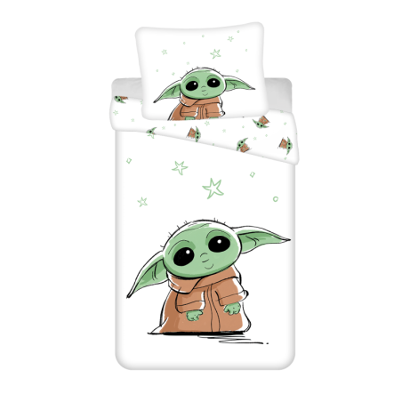 Disney - Parure de lit en coton "Star Wars : Bébé Yoda" - 140 x 200 cm