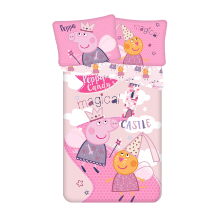 Peppa Pig - Parure de lit en coton "Chateau magique" - 140 x 200 cm