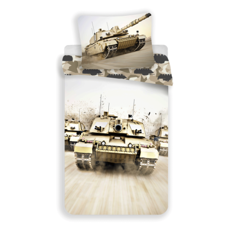 Parure de lit en coton "Tank" - Beige - 140 x 200 cm