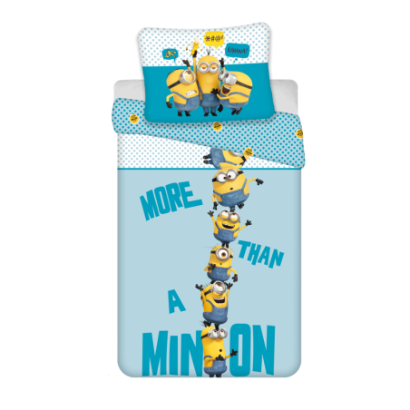 Minions 2 - Parure de lit en microfibre - Bleu/jaune - 140 x 200 cm